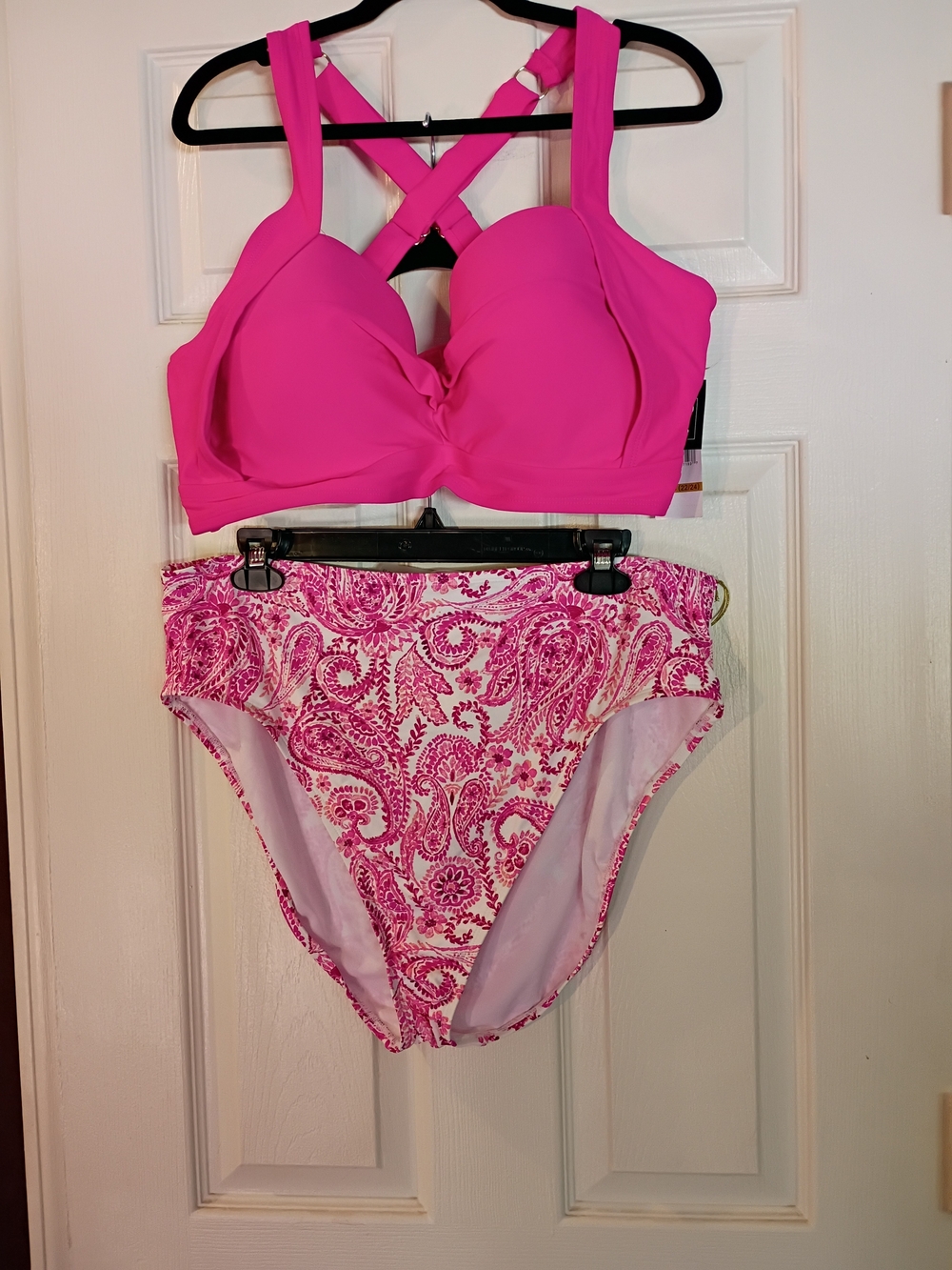 Women’s Pink Two-Piece Swimsuit - High-Waist Bikini Set 2X/3X